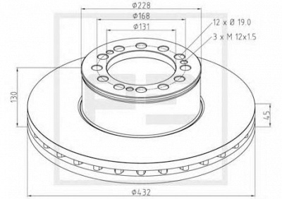 PE AUTOMOTIVE 03612100a -  Тормозной диск